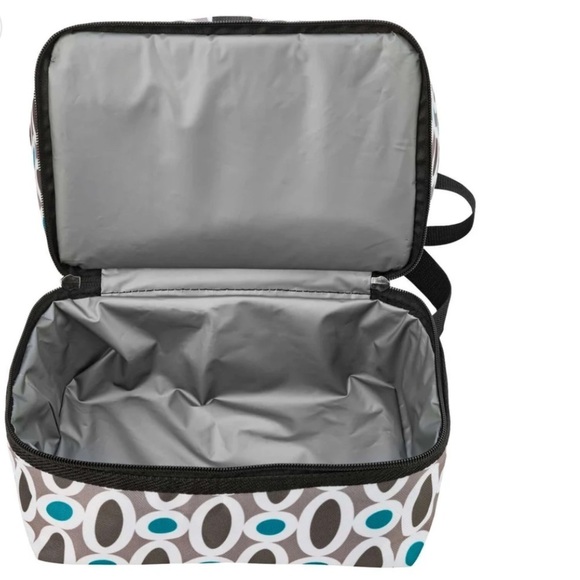 🆕 Insulated Meal Lunch and Snack Bag Tote Two Compartments with Black Handles - Picture 3 of 7